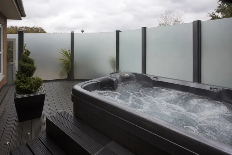 Frosted glass privacy panels